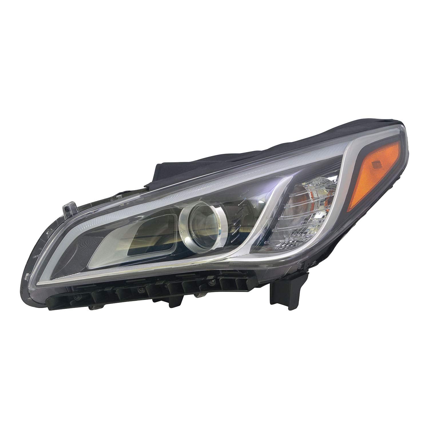 Left TYC Headlight Assembly Compatible with 2015-2016 Hyundai Santa Fe