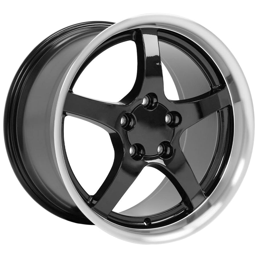 CV05-D17095-5475-54BM OE Wheels LLC Black Wheel with Machined Lip Painted (17 x 9.5 inches /5 x 120