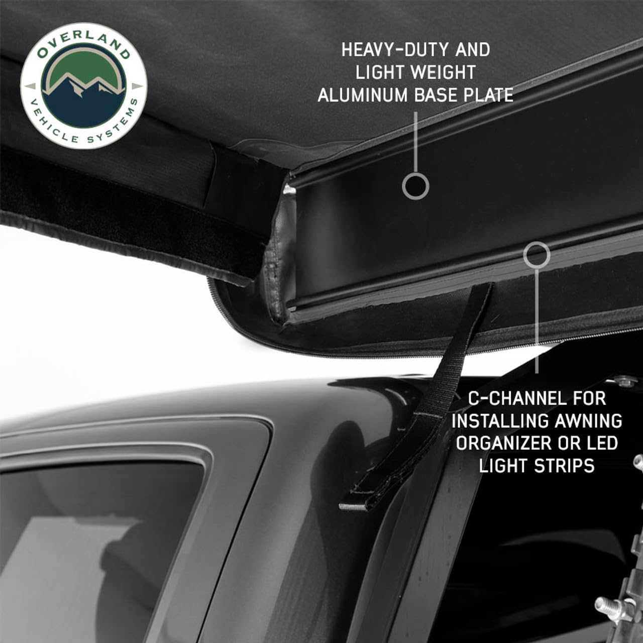 XD Nomadic 180 LTE Awning – Overland Vehicle Systems, Universal Fit, Freestanding Design with Blackout 320g Ripstop Poly Cotton Fabric, Waterproof 5000 PU Rating, Black Travel Cover