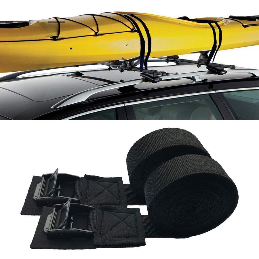 Black XHXseller Thread-On J-Style Vibrant Nylon Cargo Strap Adapter for Roof Rack, Compatible with Passenger Car