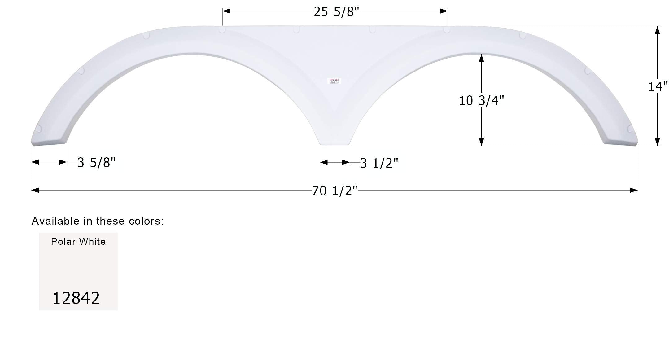 Fender Skirt ICON, Tandem, Keystone, FS2842, Polar White