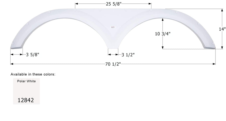 Fender Skirt ICON, Tandem, Keystone, FS2842, Polar White