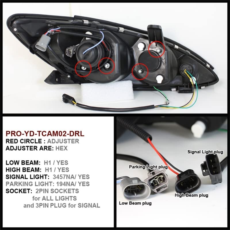 Projector Style Spyder Auto 5042798 Headlights Black/Clear