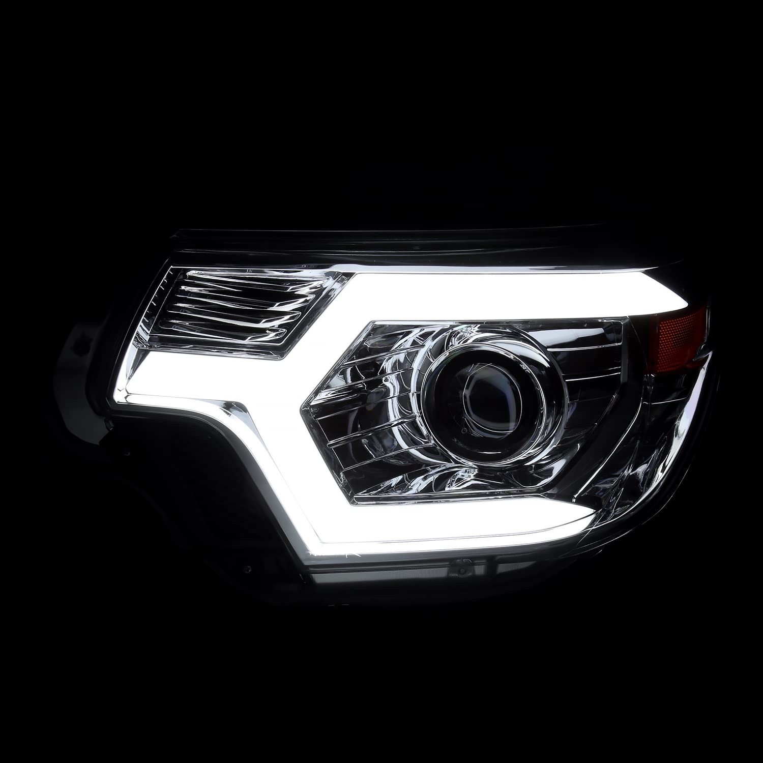 Spec-D Tuning Sequential Switchback LED Signal Bar Projector Headlight Compatible with 2012-2015 Toyota Tacoma Left + Right Pair Headlamps Assembly