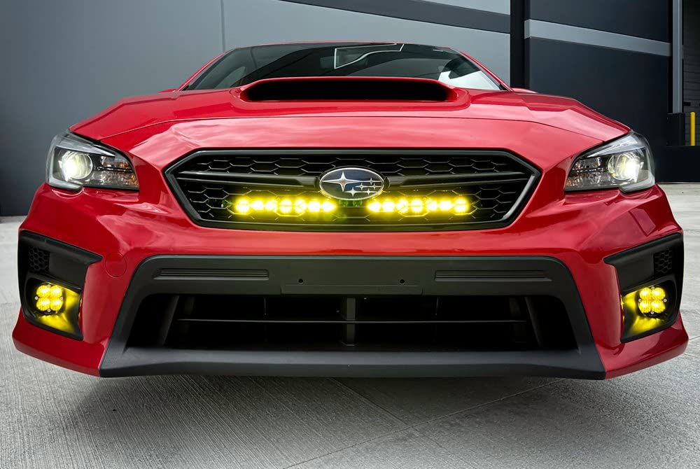 OnX6+ Baja Designs 20-Inch LED Bar Grille Light Kit for Subaru WRX/WRX STI 2018-2021 (Driving/Combo Lens; Amber)