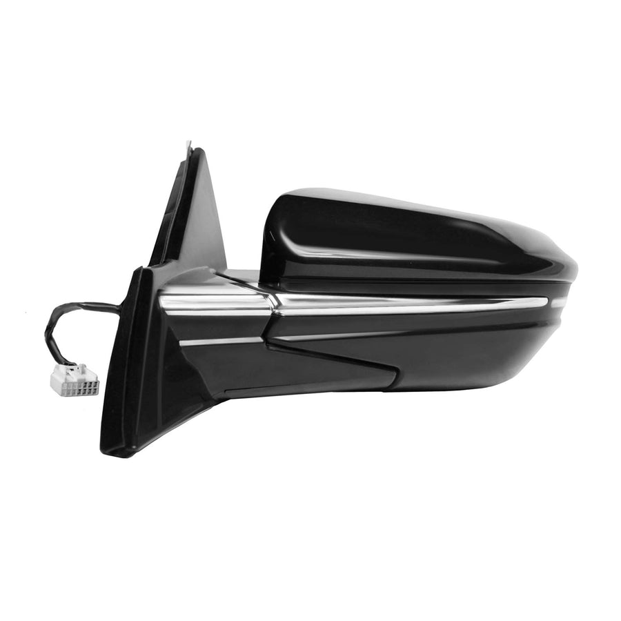 Fit System Driver Side Mirror for Civic Sedan/HONDA Civic Coupe US Built/Japan Built, (textured black w/PTM cover, w/turn signal, w/chrome trim, foldaway), w/o camera, L, HP (63632H)