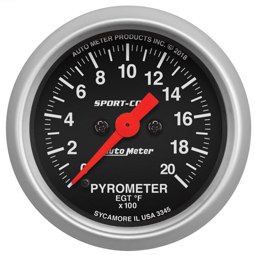 Pyrometer AutoMeter 3345 Gauge, (Egt), 2 1/16", 2000ºf, Digital Stepper Motor, Sport-Comp