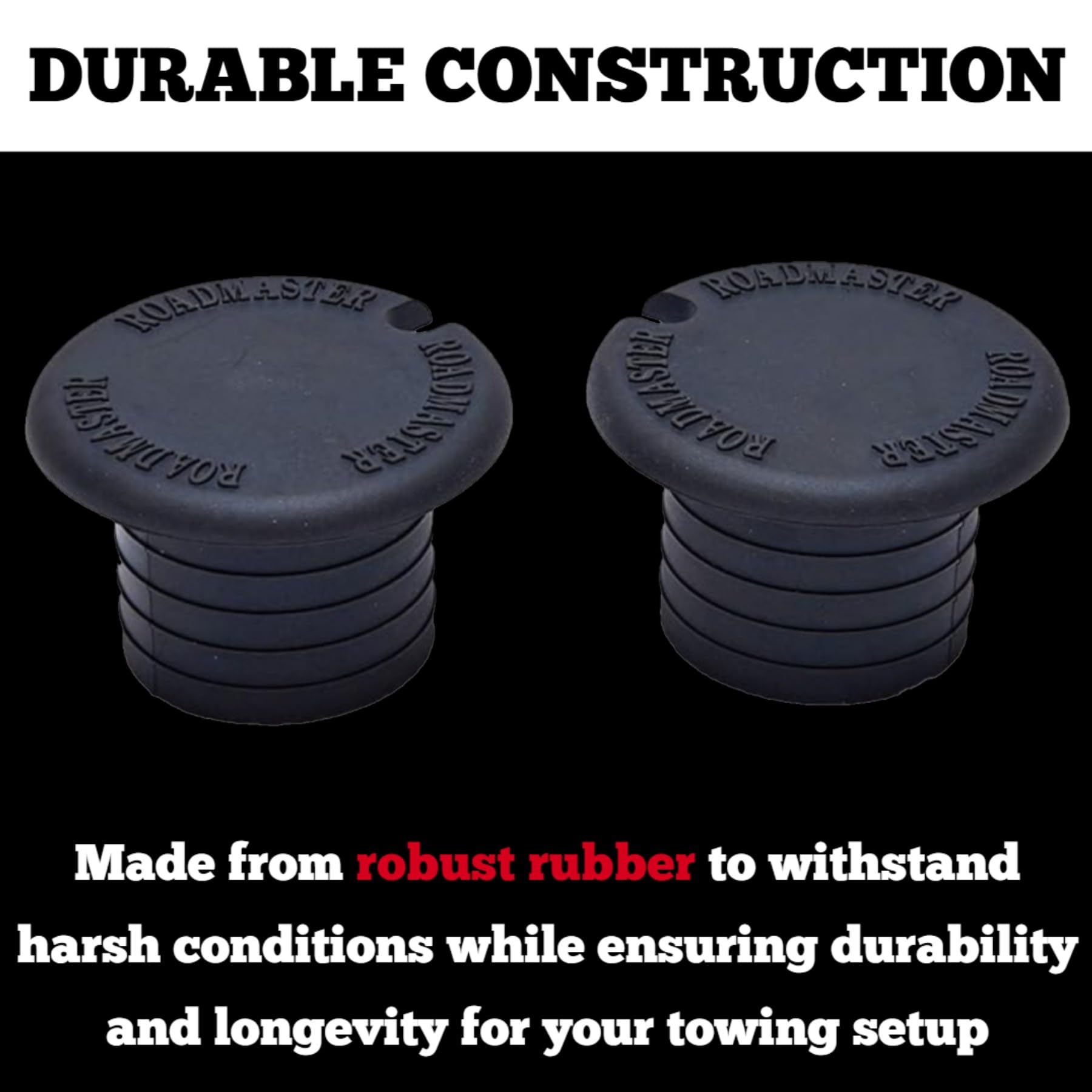 210 Roadmaster Pair of Baseplate Plugs for 1-1/2" ID Tubes | Designed for EZ Twistlock Style Baseplates with Round Tubes | Replaces Baseplate Arms When Removed |