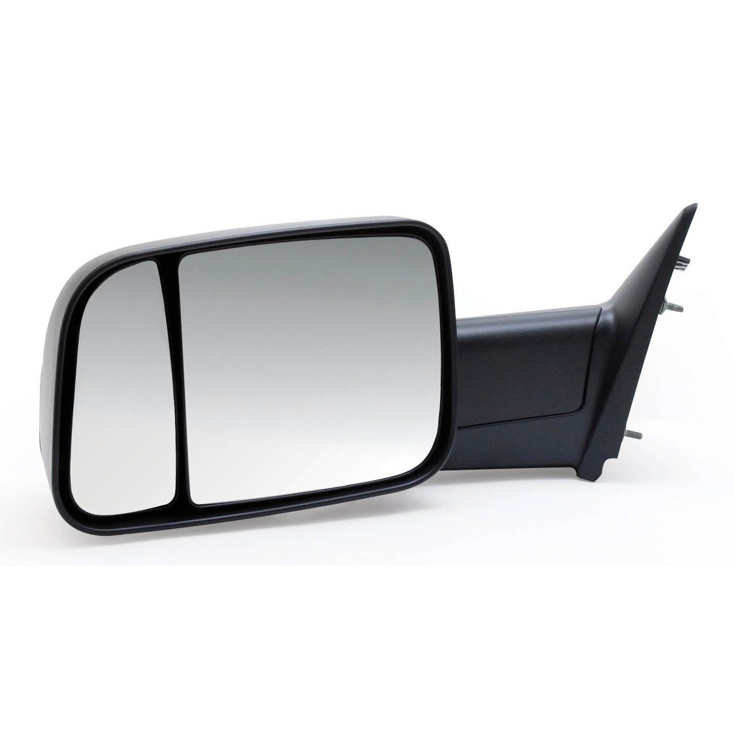 K Source Towing Mirror Driver-Side – For 2009-2012 Ram Pick-Up 1500, 2500, 3500, Textured black, Flip-Out-head, Dual lens, Foldaway