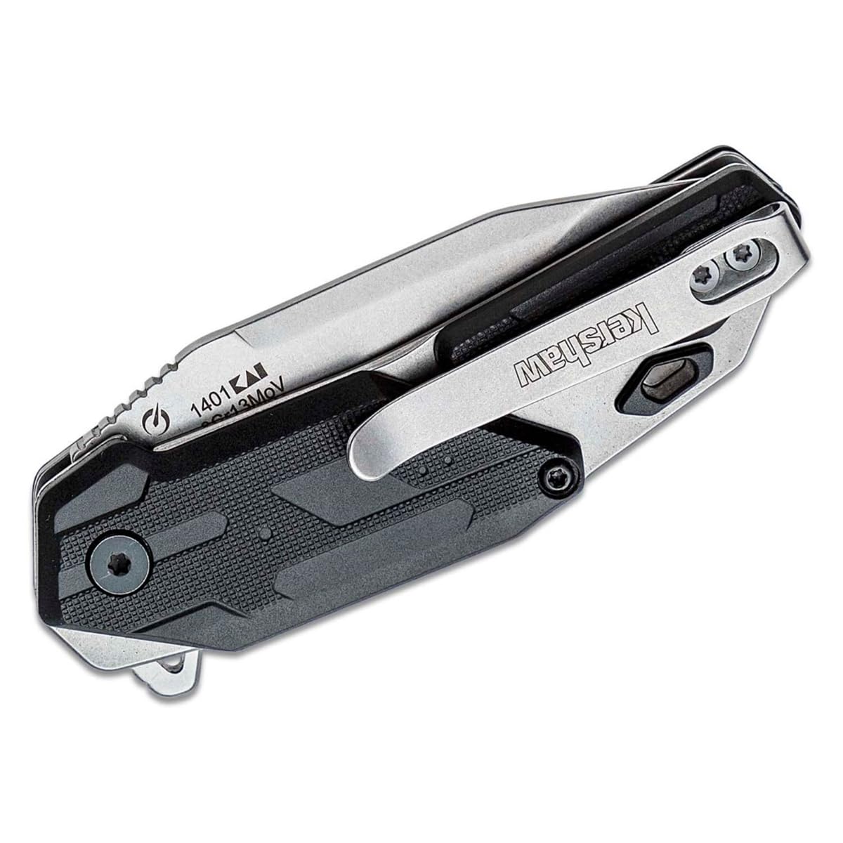 Kershaw Folding Jetpack Pocket Knife, SpeedSafe Opening, 2.75 inch Silver Blade with Black Handle, Pocketclip