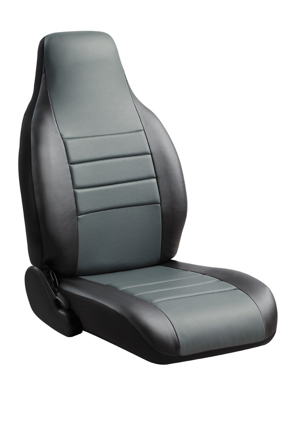 Custom Fit Fia SL62-32 GRAY Rear Seat Cover Split Seat 60/40 - Leatherette, (Black w/Gray Center Panel)