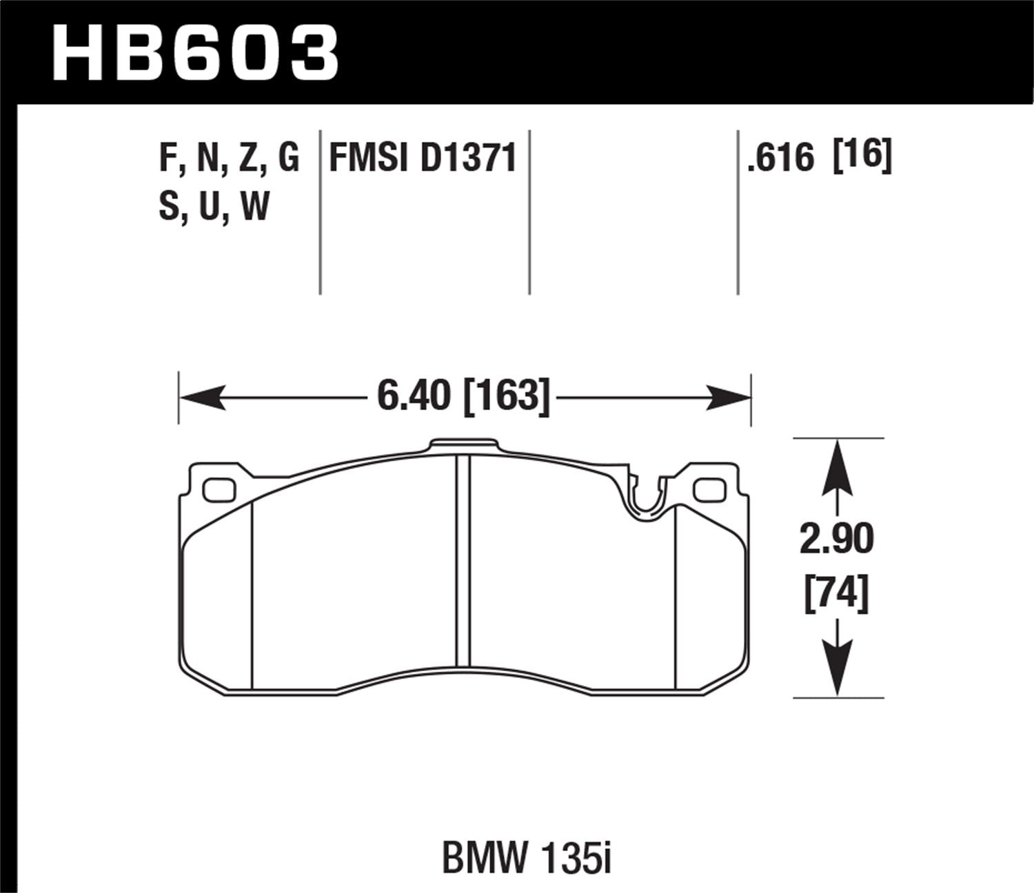 Hawk Performance HPS 5.0 HB603B.616 Street Brake Pads