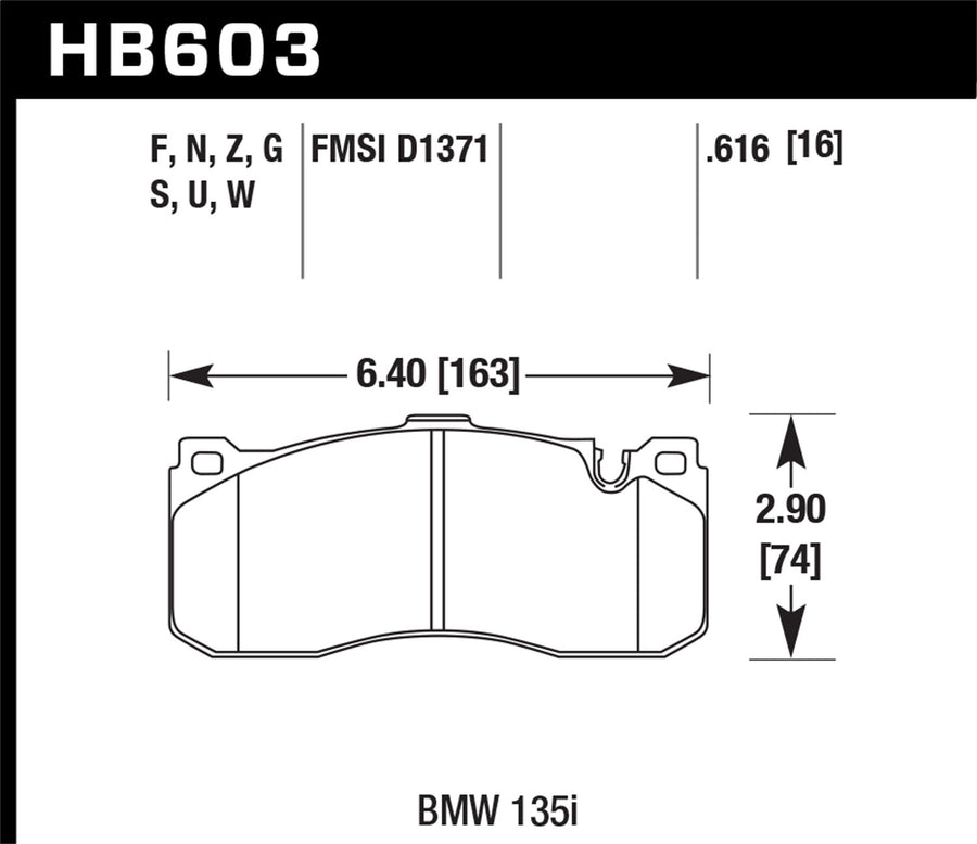 Hawk Performance HPS 5.0 HB603B.616 Street Brake Pads