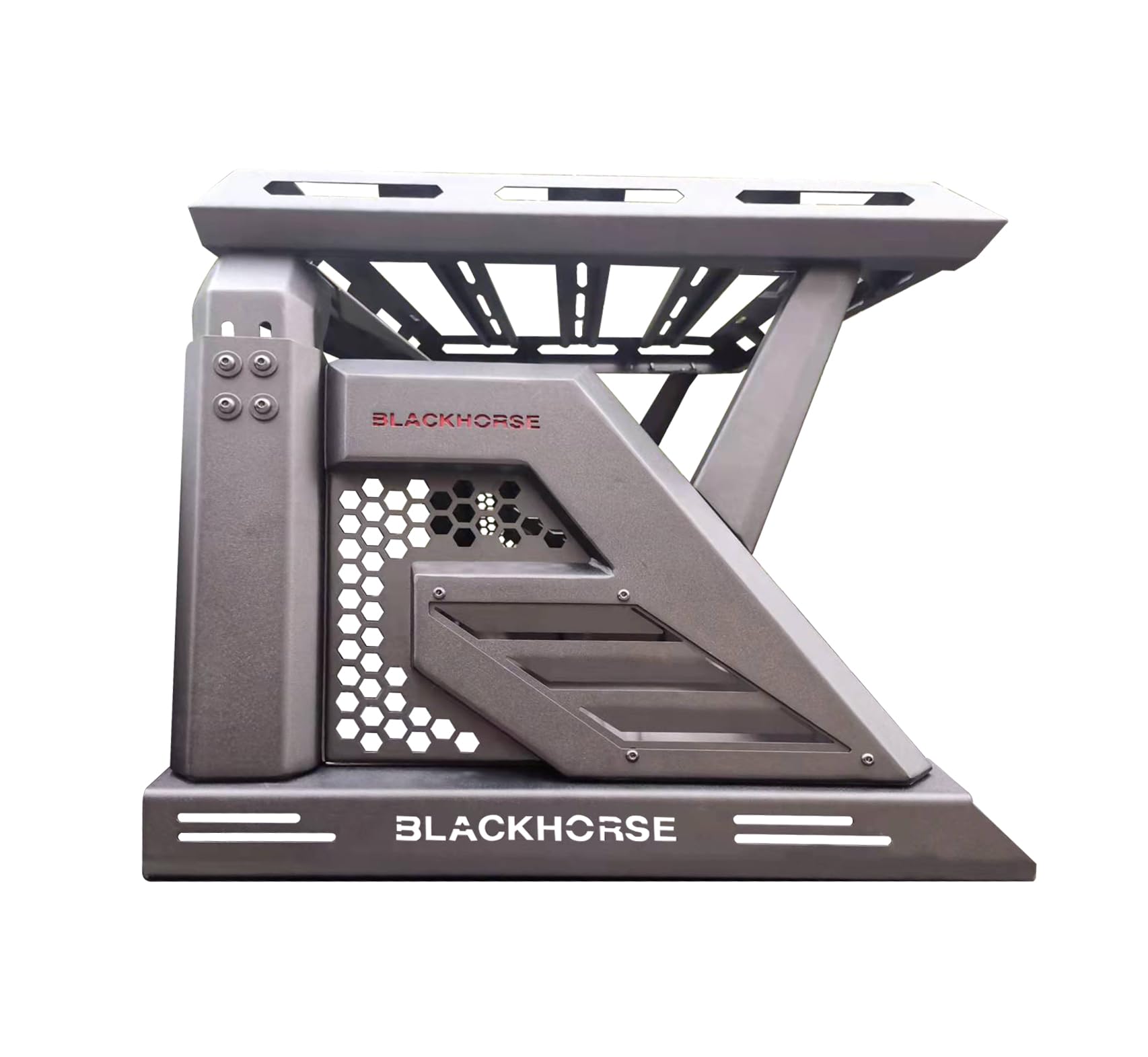 Armour II Black Horse Roll Bar W/Basket Compatible with 2005-2024 Toyota Tacoma-AR2-03BA3