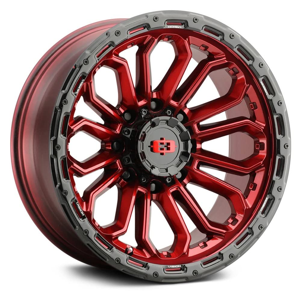 18x9 Vision 405 Korupt Rim +12mm Red Wheel 18 Inch