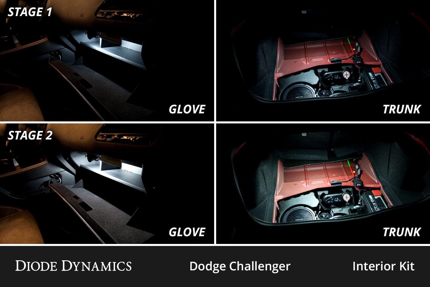 Diode Dynamics interior bulb pack LED compatible with Dodge Challenger 2009-2014, Stage 1