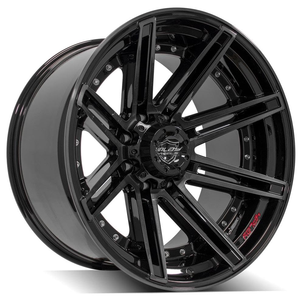 4Play Wheels 4P08-22120-8170-44BBT: 22X12 Gen2 4P08 8X170Mm -44Et In Gloss Black W/Brushed Face & Tinted Clear