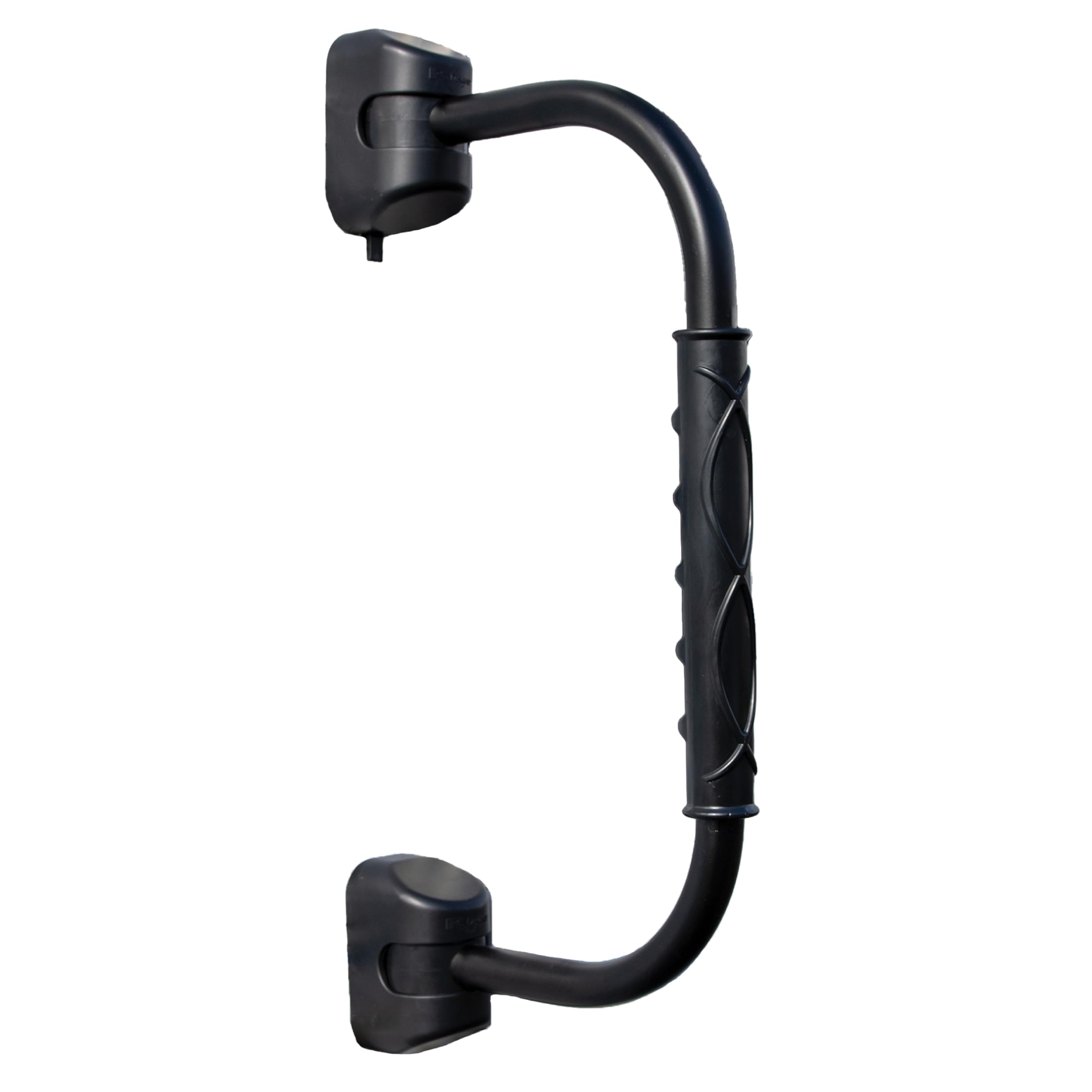 GripSafe RV Designer R222 Handrail Assist - Locking Folding Aluminum Grab Handle with Notched Grip - Safe Entry Assist for RV Door - Easy Installation, 22 Inch, Black
