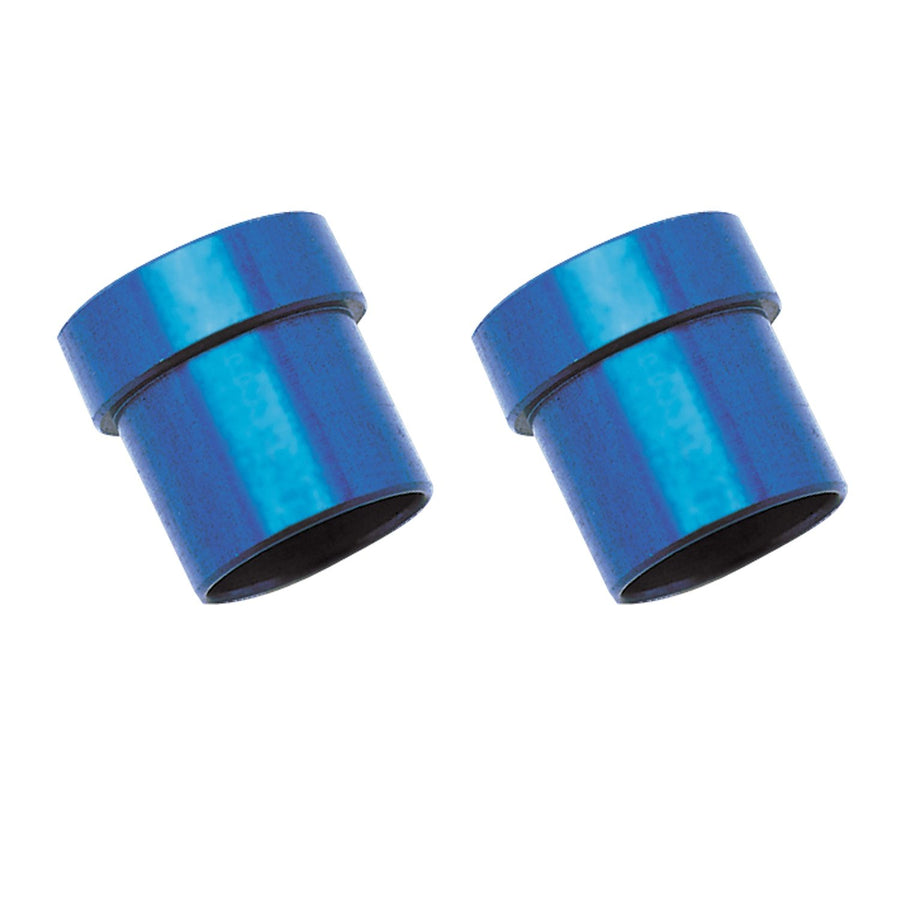 Blue Anodized Edelbrock 660660 -8AN Tube Sleeve Fitting - Set of 2