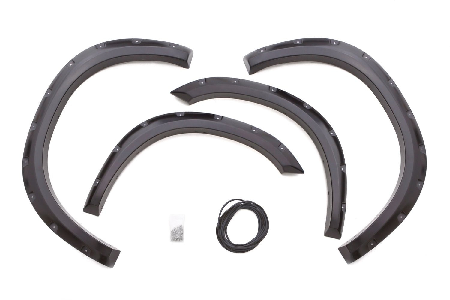 Lund Elite Series RX203S Black Rivet Style Standard Front and Rear Fender Flare - 4 Piece