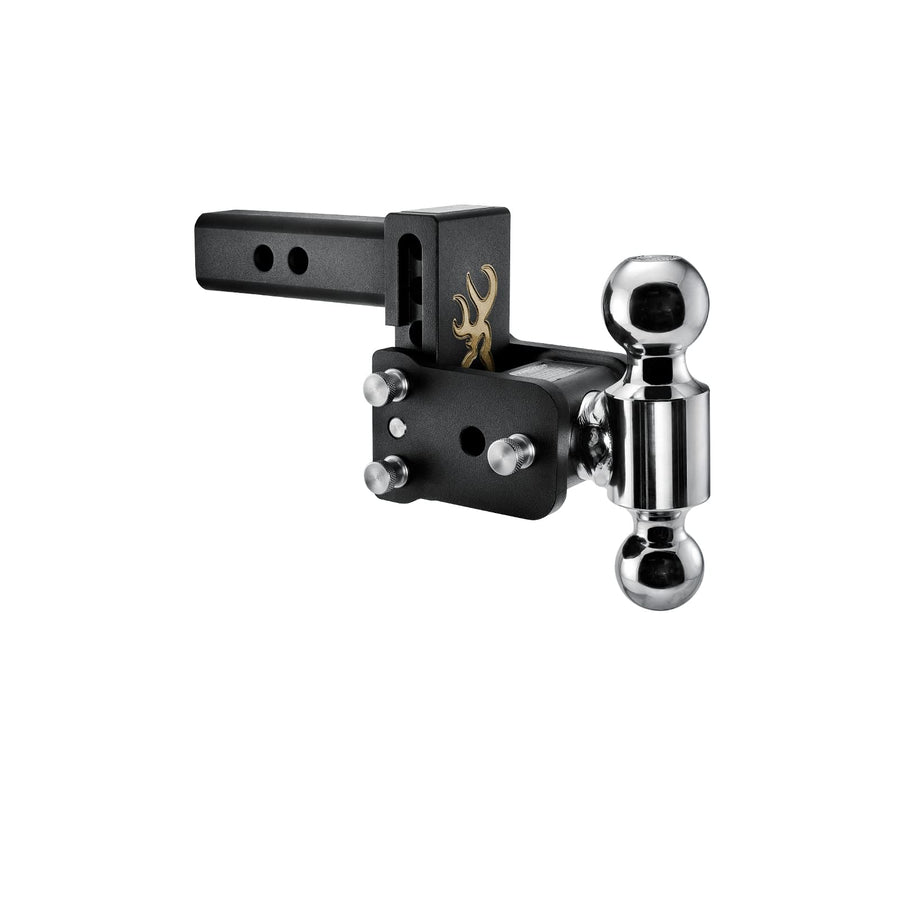 B&W Trailer Hitches Adjustable Tow & Stow Trailer Hitch Ball Mount with Browning Logo - Fits 2" Receiver, Dual Ball (2" x 2-5/16"), 3" Drop, 10,000 GTW - TS10033BB