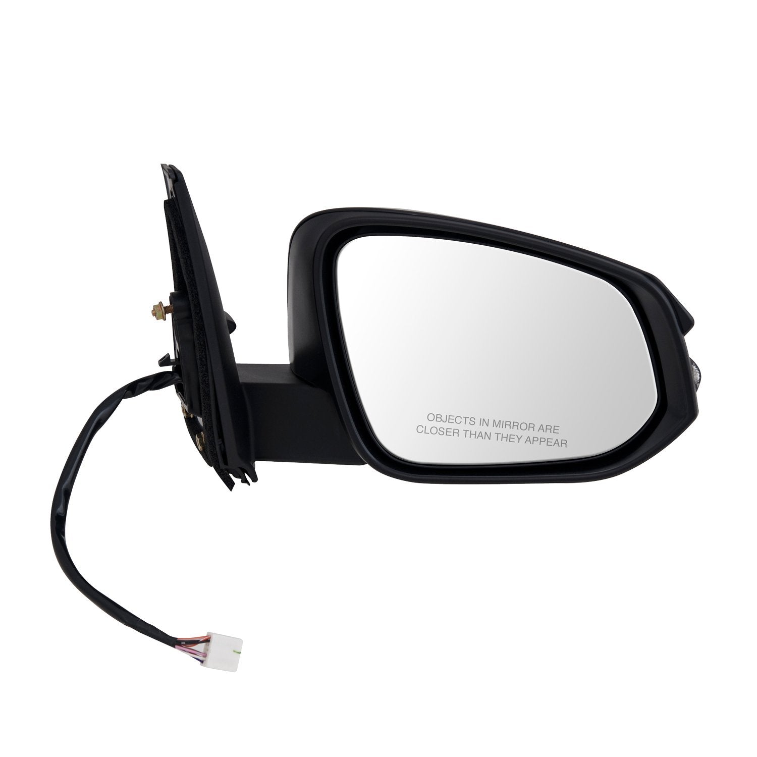 Passenger Side Mirror Fit System 70167T for Toyota 4 Runner, Textured Black w/PTM Cover, w/Turn Signal, Puddle lamp, Foldaway, Heated Power