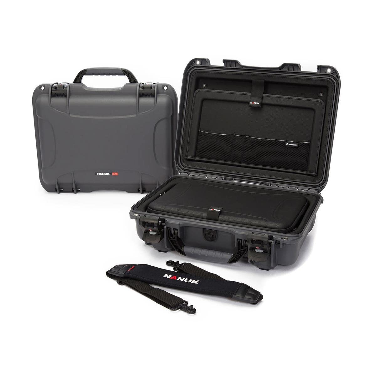 Graphite Medium Series Nanuk 923 Waterproof Hard Case with Laptop Insert Kit and Incorporated TSA Approved Travel Lock Latches