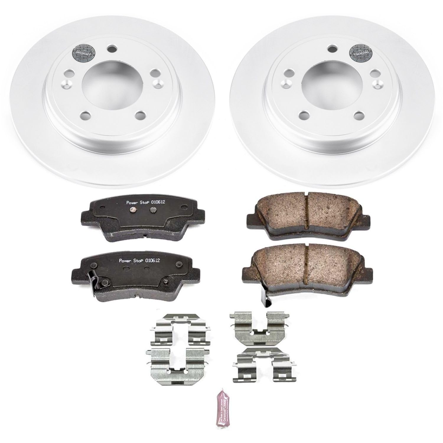 Power Stop CRK7904 Brake Rotors and Z17 Ceramic Rear Pads Kit For Hyundai Elantra 2017-2020, Hyundai Ioniq 2017-2022, Kia Niro 2017-2022 [Model Specific]