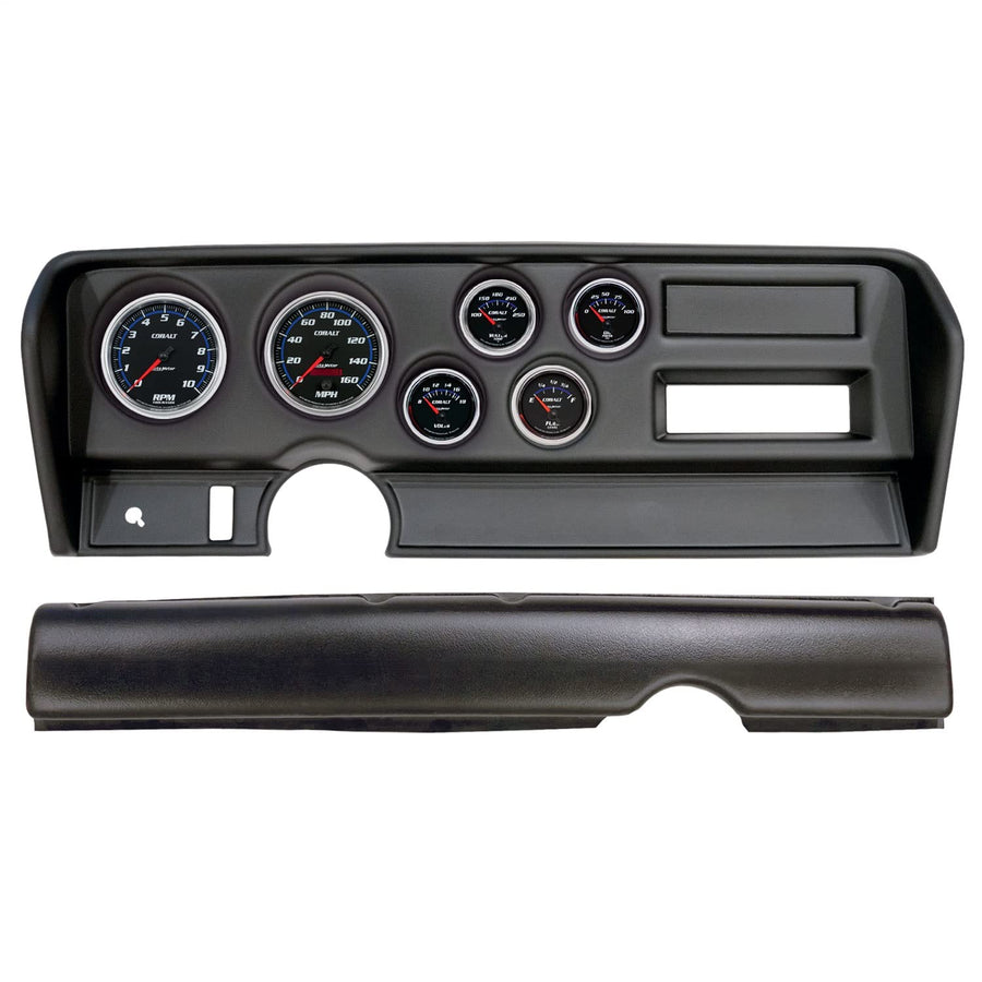 AutoMeter Dash Kit Direct Fit, (3 3/8" X2, 2 1/16" X4), Pontiac GTO No Ac 70-72, Cobalt (2914-05)