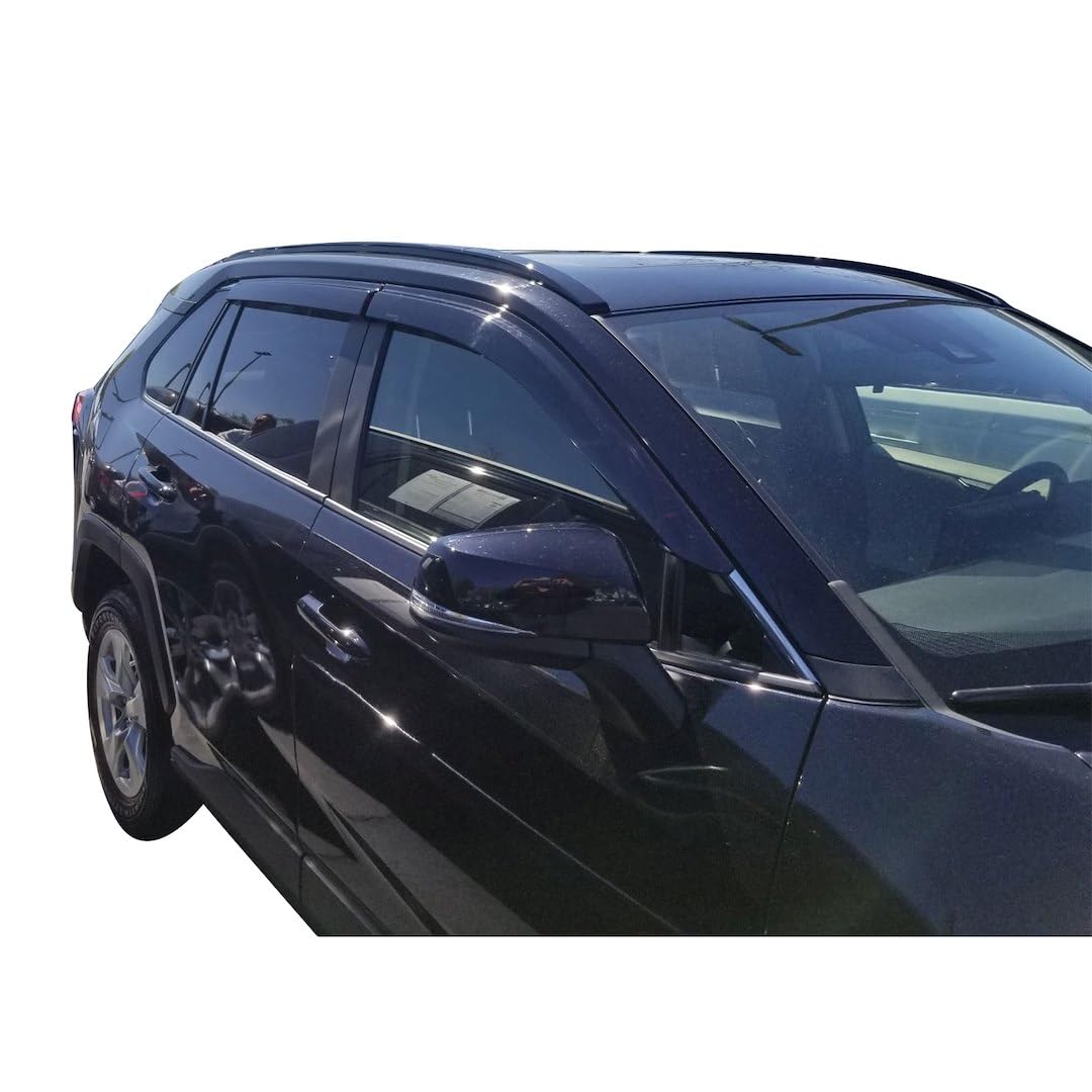 Rain Guard TRAILFX Tape On Window Vent Visors Acrylic with A Smoke Tint 4 Piece Compatible with RAV4 19- - 4255H