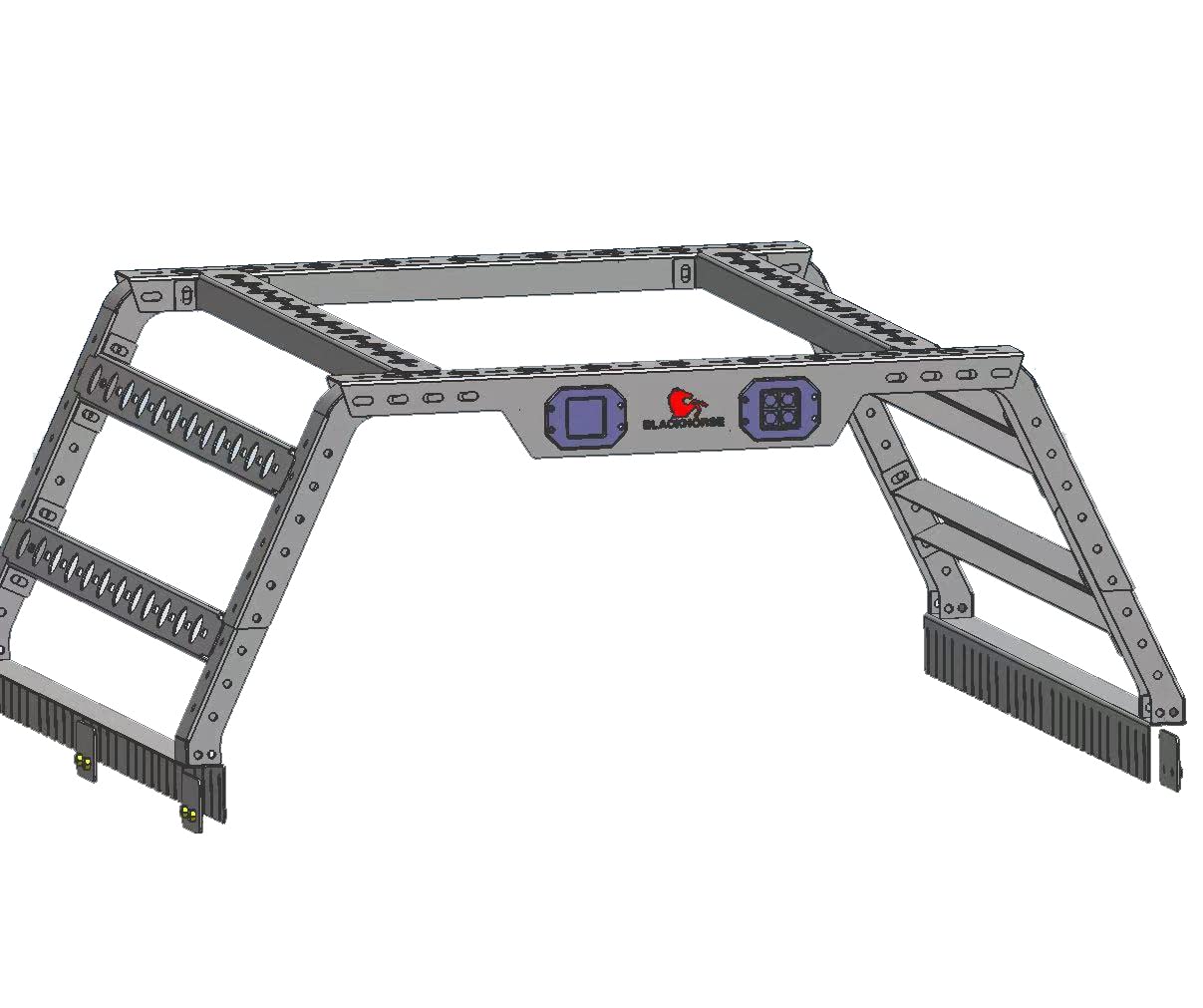 Overland Black Horse Bed Rack Black Compatible with Full Size and Small Trucks, Dodge Ram, Gladiator, Titan, GMC, Chevrolet, Ford, Frontier-TR01B