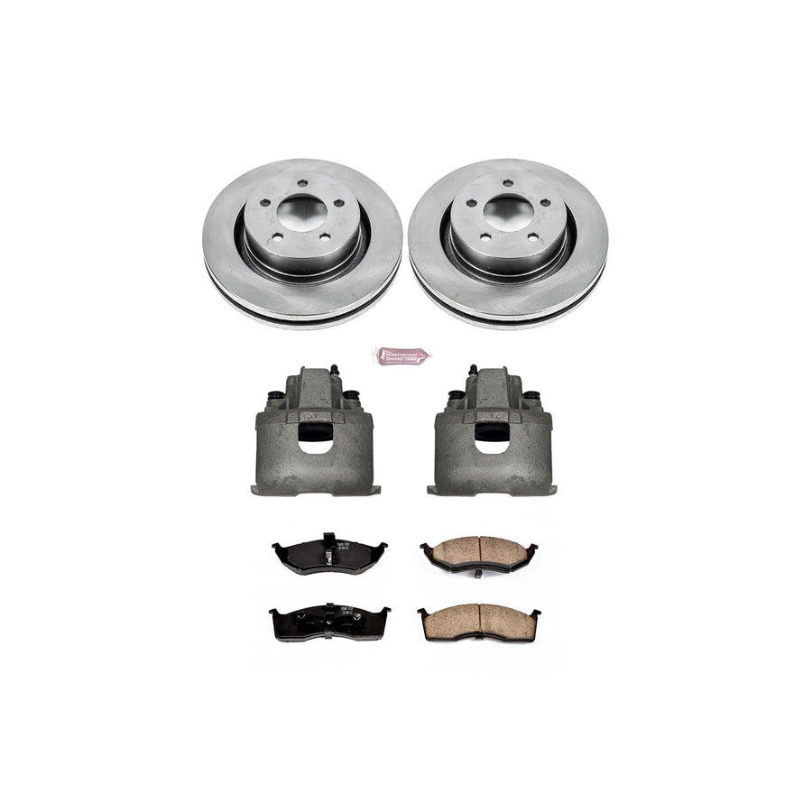 Power Stop KCOE6179 Replacement Autospeciality Front Caliper Kit- OE Rotors, Ceramic Brake Pads, Calipers For Chrysler Concorde 2000-2004, Dodge Intrepid 2000-2004 [Model Specific]