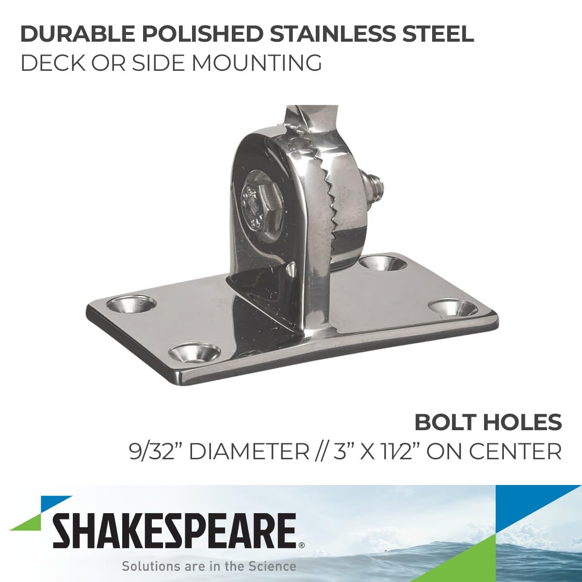 Shakespeare 4187-BX Ratchet Mount, Stainless Steel w/Handle Ratchet Mount