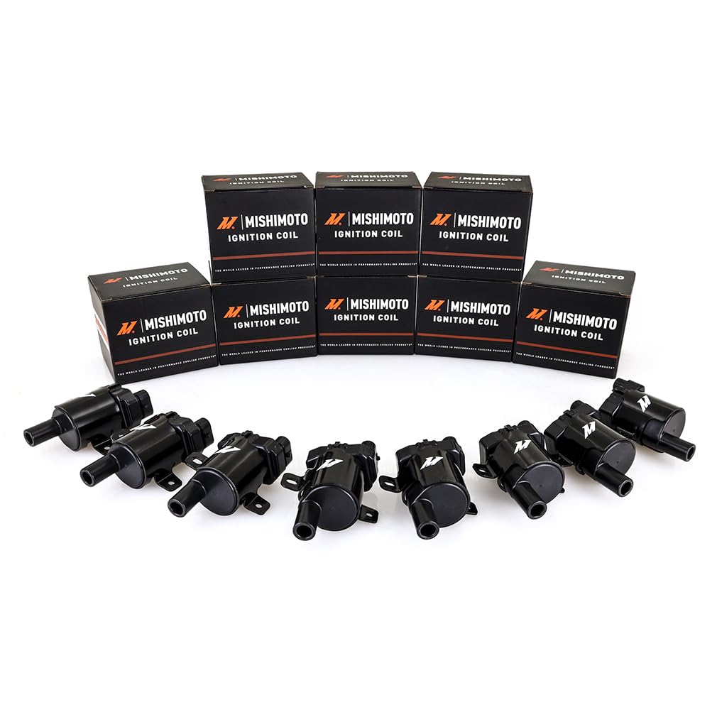 Mishimoto Ignition Coil, Compatible with Truck Engines GM L-Series (Heatsink Style) 1999-2007, Set of 8