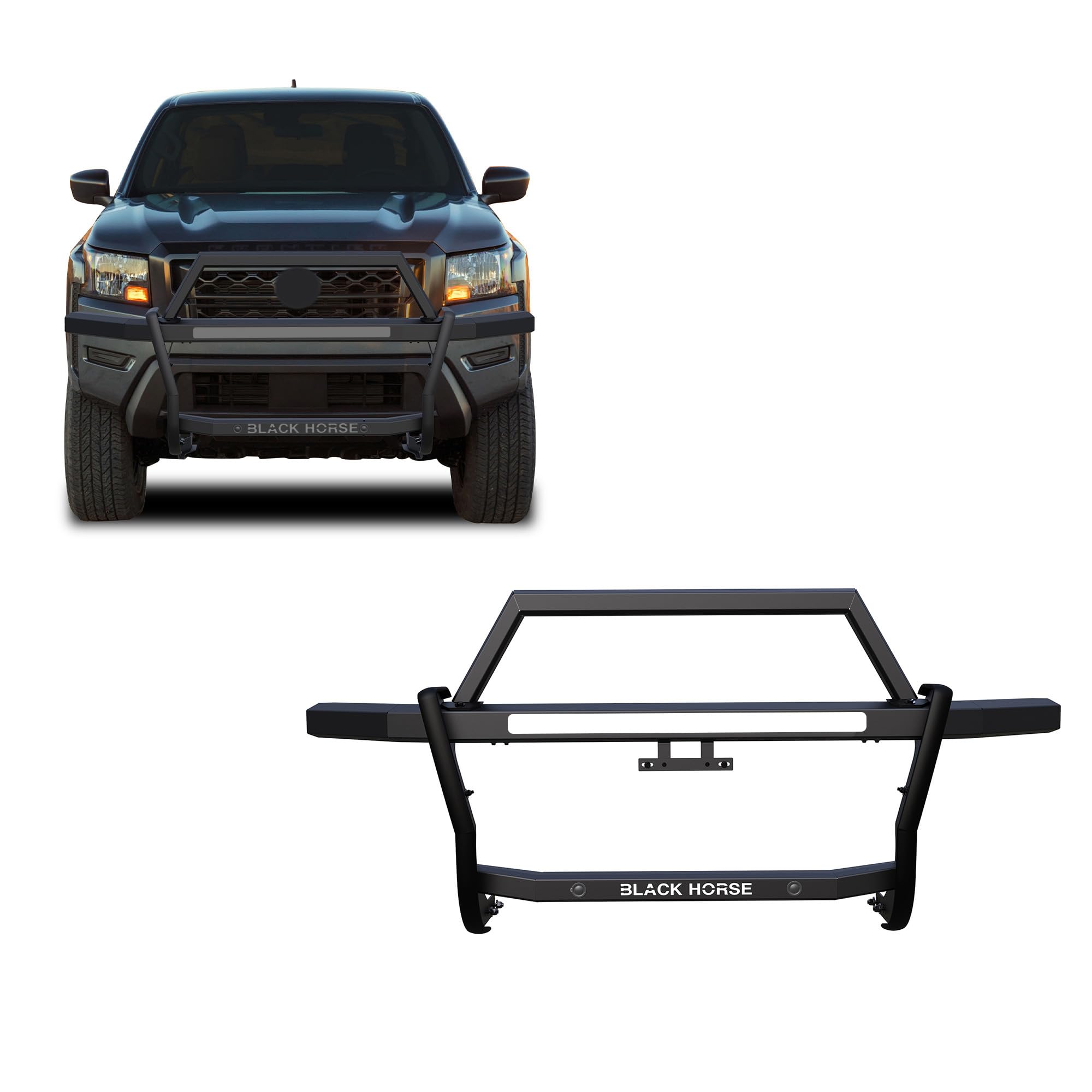 Rambler Black Horse Grille Guard Modular Compatible with 2022-2024 Nissan Frontier-RAGN01