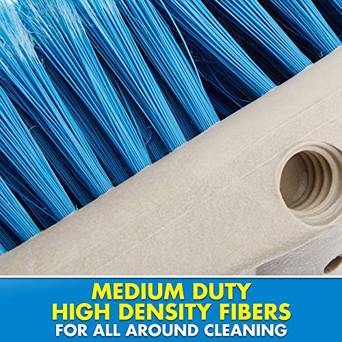 8" STAR BRITE Durable Cleaning Brush - Medium, High-Density Star Prene Fibers for Boat, RV & Auto Surfaces - Fits 3/4" Threaded or Extend-A-Brush Handles - Medium Bristle, Blue (040011)