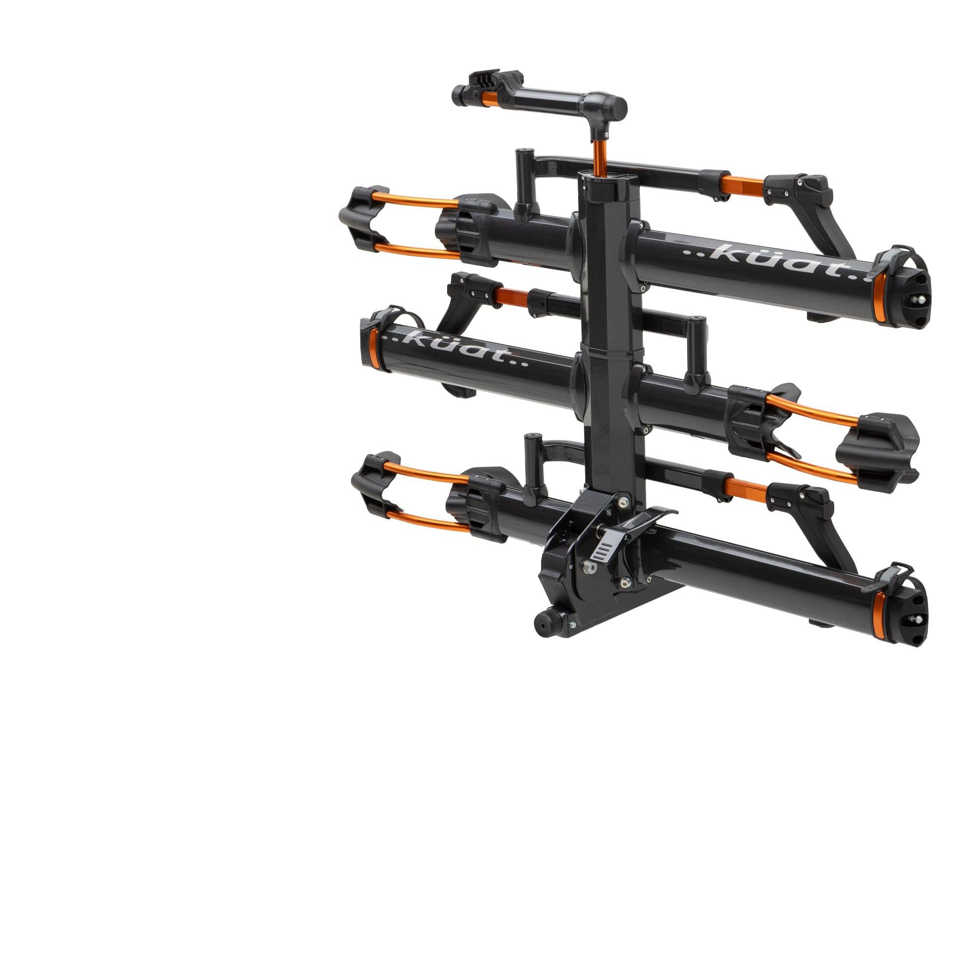 KUAT Add-On NV 2.0-2" - +1 -Bike Rack | Increases The 2" NV 2.0 to a 3-Bike Hitch Rack | Rugged All-Metal Construction | E-Bike Compatible | Gray Metallic and Orange Anodize (NA21G)