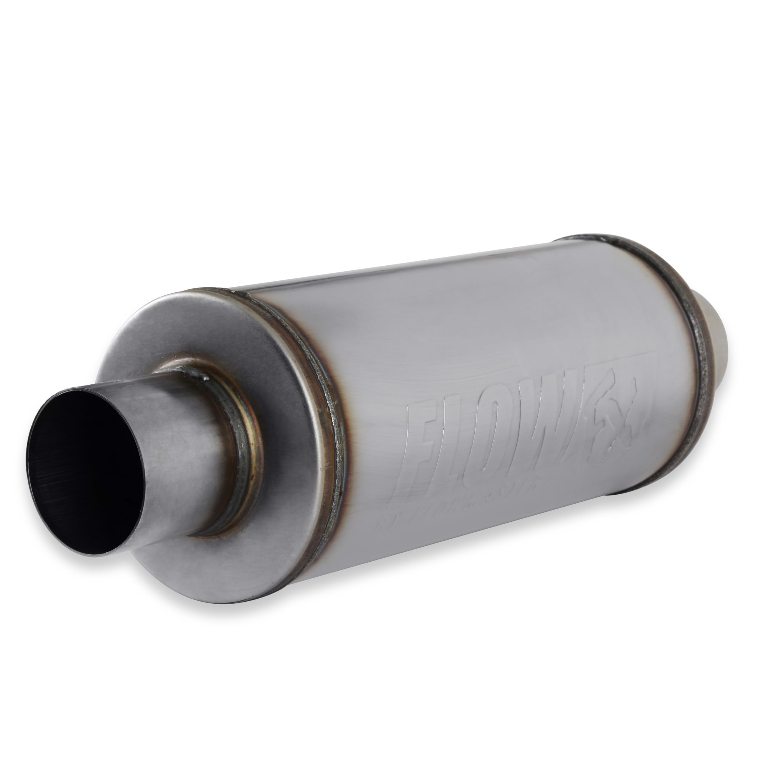 Flowmaster FlowFX Muffler 3" Inlet/Outlet - 6" Round Body - Moderate Sound 409 Stainless Steel