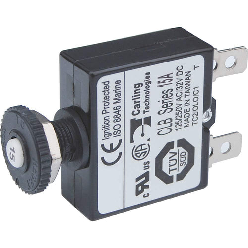 Push Button Reset Only Blue Sea Systems 7056 Quick Connect Circuit Breaker, 15 Amp