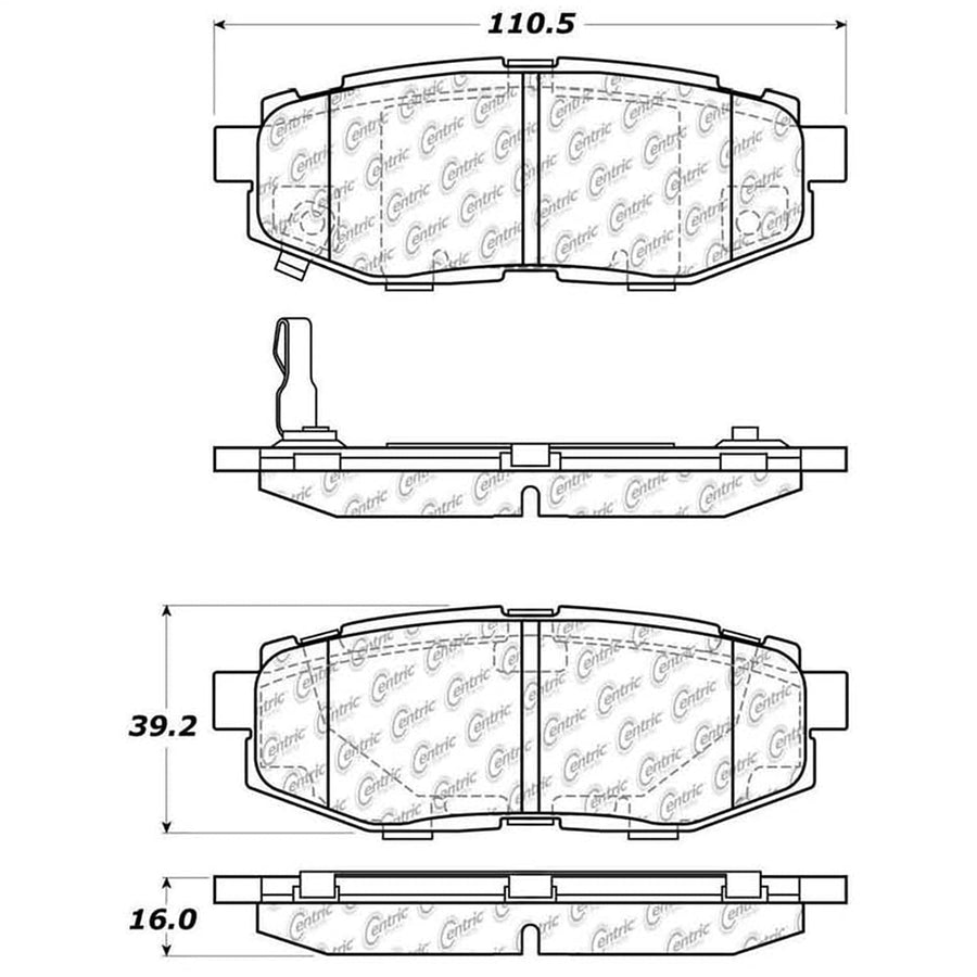 Centric Automotive StopTech 308.11240 Rear Brake Pads for Select Scion, Subaru, Toyota