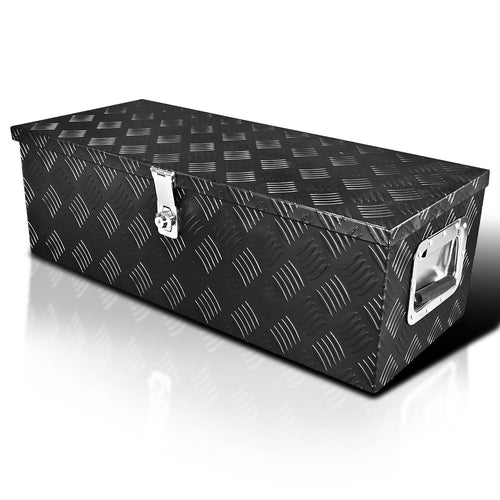 30x13x10 Truck Pickup Bed Utility Chest Aluminum Black Tool Box Trailer Storage W/Lock Key SPEC-D TUNING