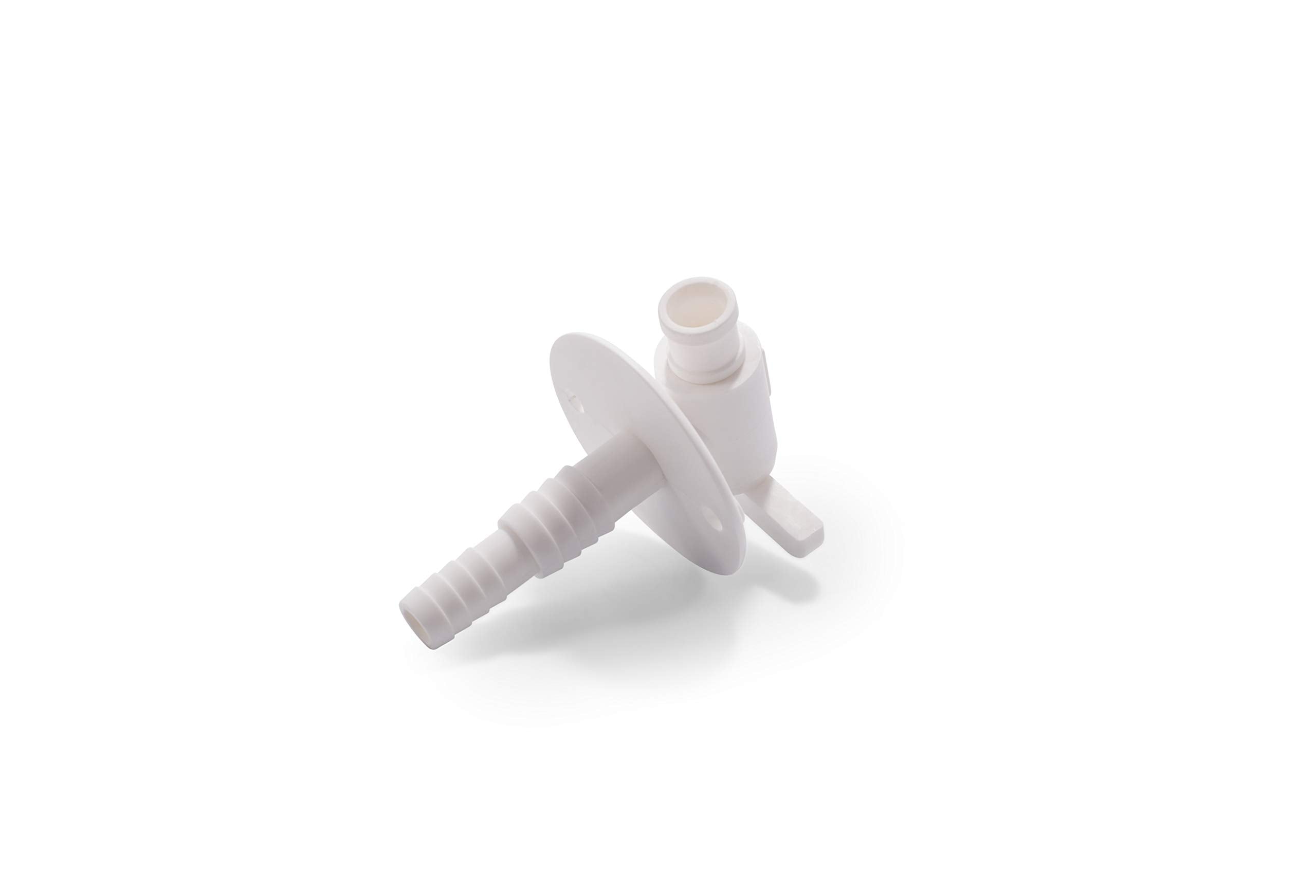 Camco Water Tank RV Drain Valve | Features a Durable Plastic Construction, Comes with a Flange, and is Used with 3/4-Inch or 1/2-Inch Vinyl Tubing (22223)