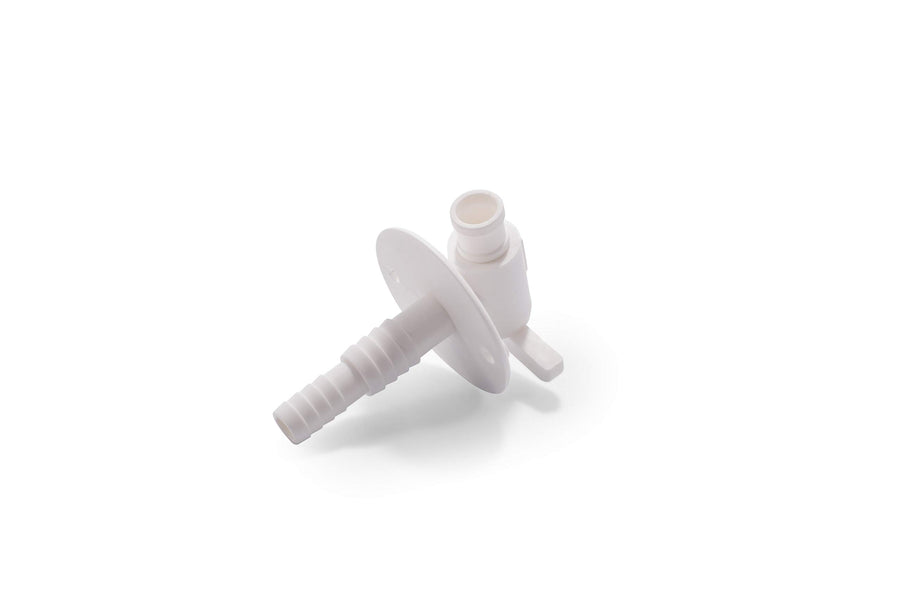 Camco Water Tank RV Drain Valve | Features a Durable Plastic Construction, Comes with a Flange, and is Used with 3/4-Inch or 1/2-Inch Vinyl Tubing (22223)