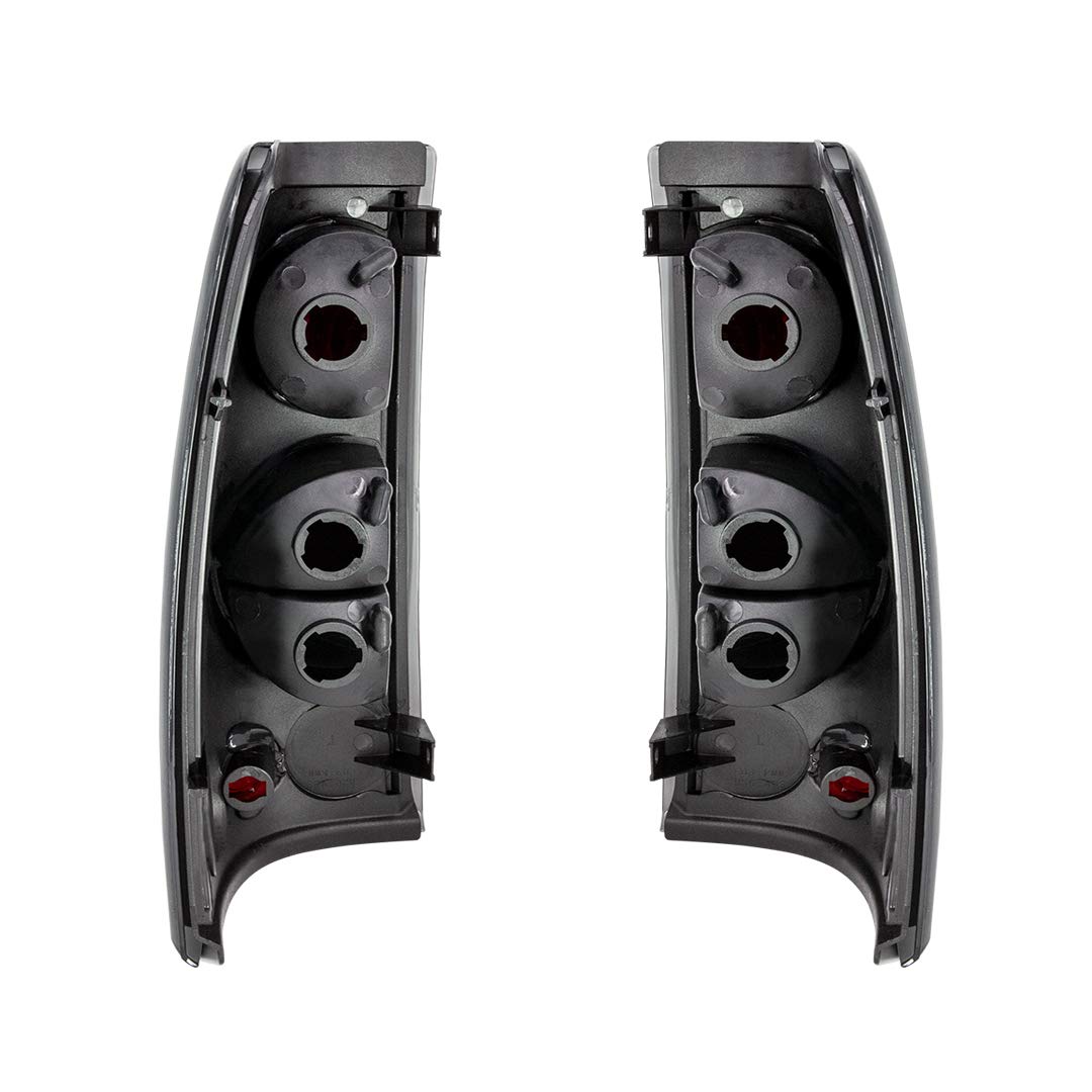 Tail Lights Winjet For Chevy Chevrolet Silverado 1999 2000 2001 2002 2003 2004 2005 2006 1500/2500/3500 GMC Sierra 1999-2003 Taillights Assembly Pickup Brake Rear Lamps Glossy Black/Clear Lens