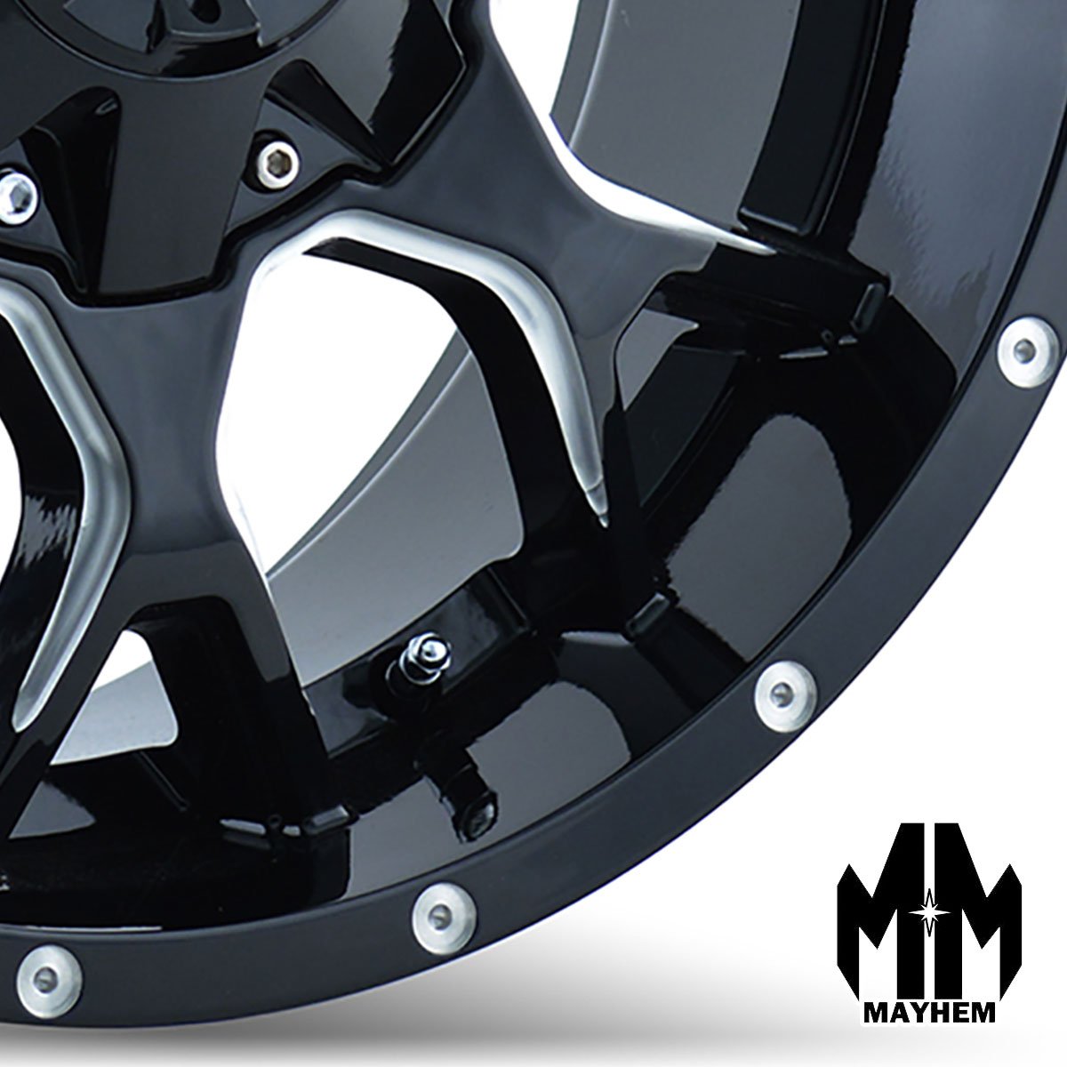 Warrior Mayhem 8015 Black Wheel with Milled Spokes (18x9"/10x150mm)