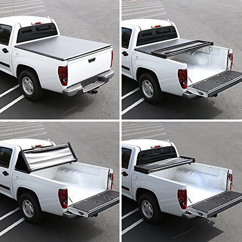 Tri-fold Spec-D Tuning Soft Tonneau Cover Compatible with Ford F150 Super Crew Cab 8FT Bed 2014-2019