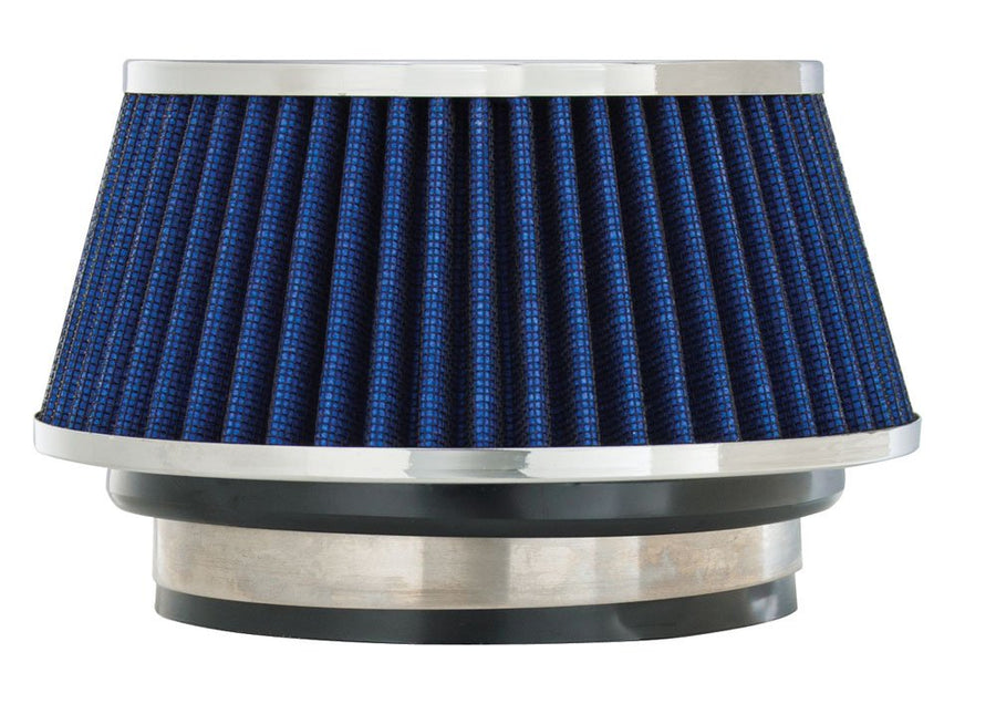 Spectre Performance Clamp-On Universal Air Filter: High Performance, Washable Filter: Round Tapered; 3 in/3.5 in/4 in Flange ID; 2.625 in (67mm) H; 6 in (152mm) Base; 4.75 in (121 mm) Top, SPE-8166, Blue