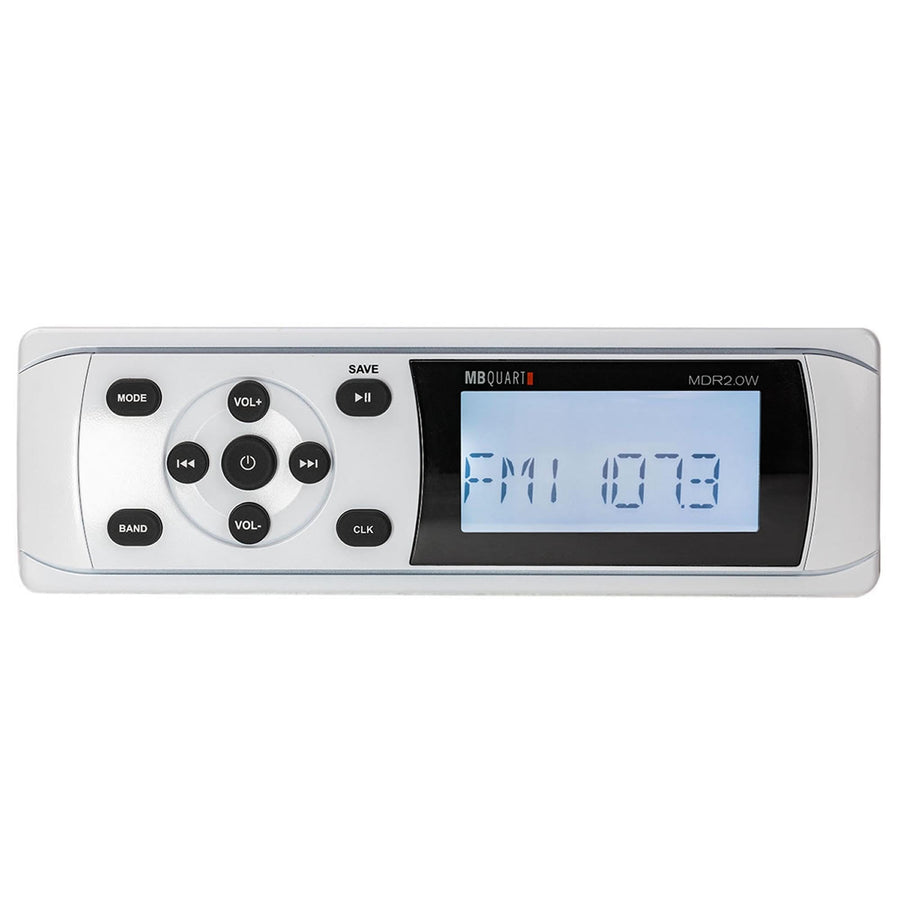 Marine Boat MB QUART MDR2.0W AM/FM Receiver w/Bluetooth/USB/RCA in White