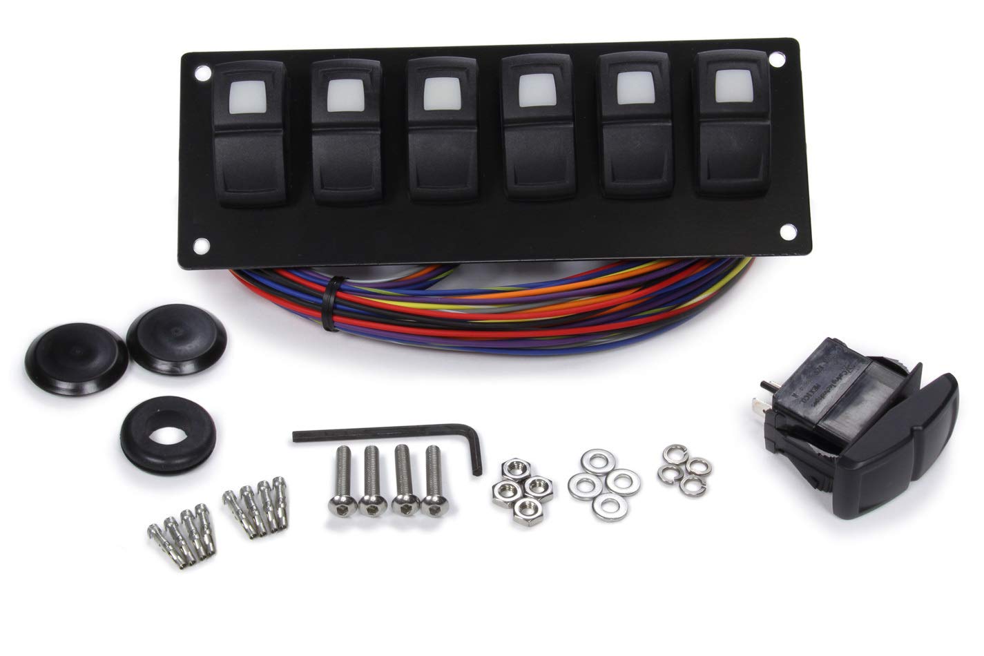 Track Rocker Painless 58104 Customizable Panel 6-Switch, In-Dash Mount