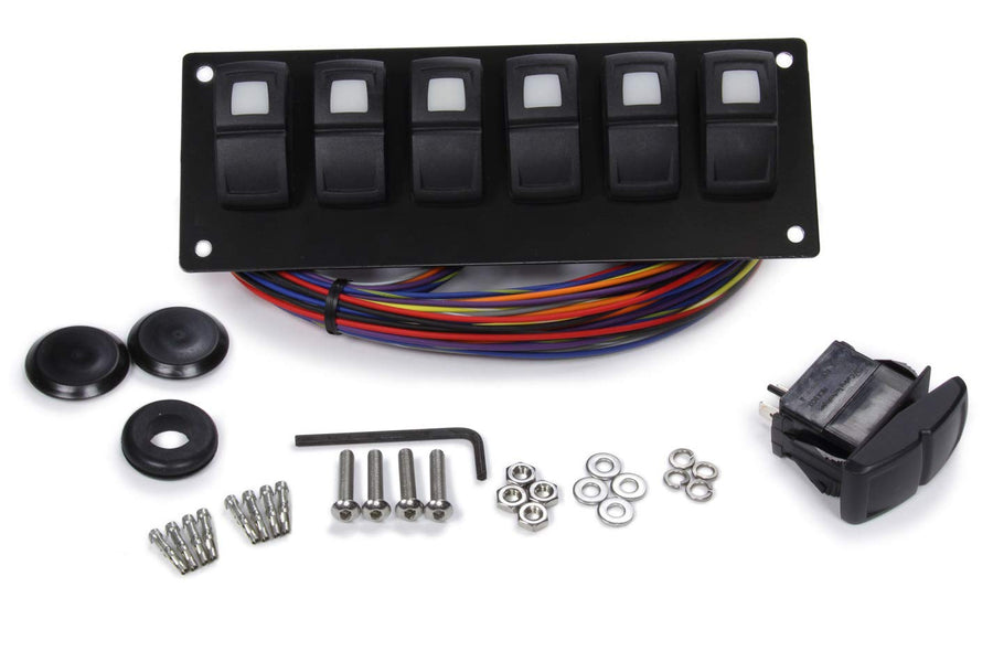 Track Rocker Painless 58104 Customizable Panel 6-Switch, In-Dash Mount